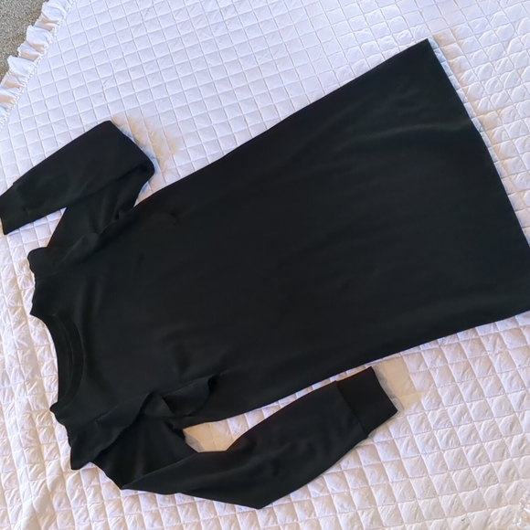 Who What Wear Black Ruffle Sleeve Tunic Dress - Picture 2 of 9